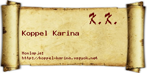 Koppel Karina névjegykártya